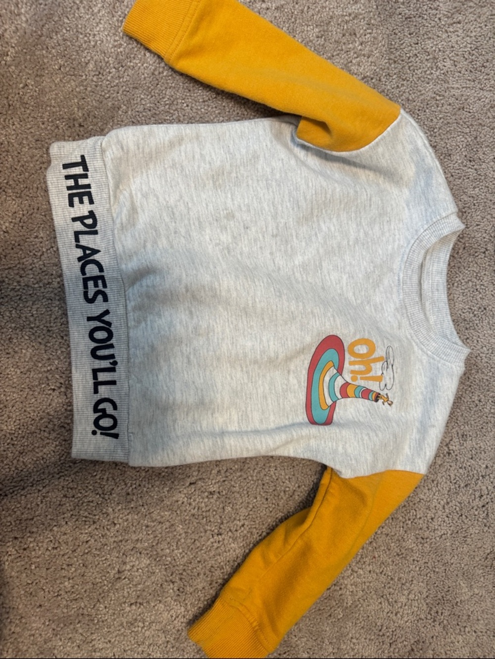 Dr. Seuss Gray & Mustard 'Oh!' Graphic Crewneck Sweatshirt